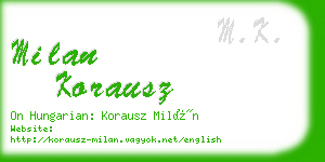 milan korausz business card